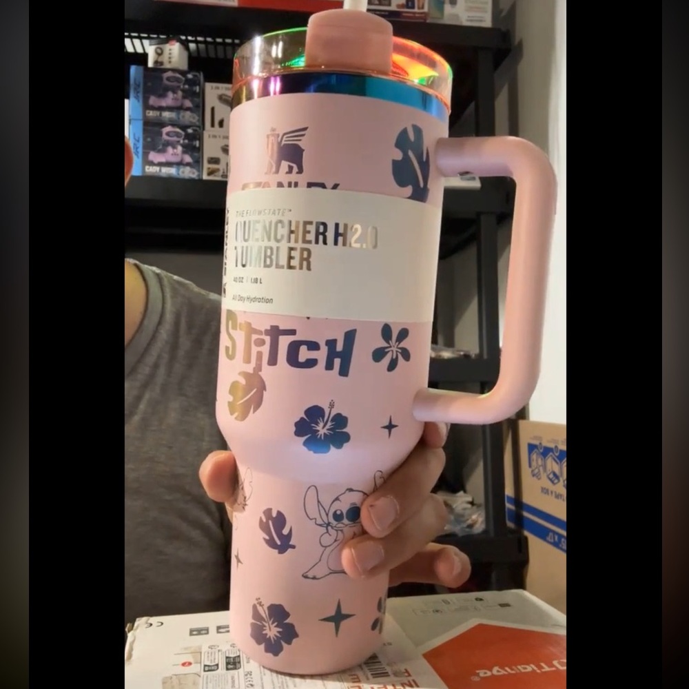 Stitch Flow State Stanley Tumbler 40 oz. Pink NIB